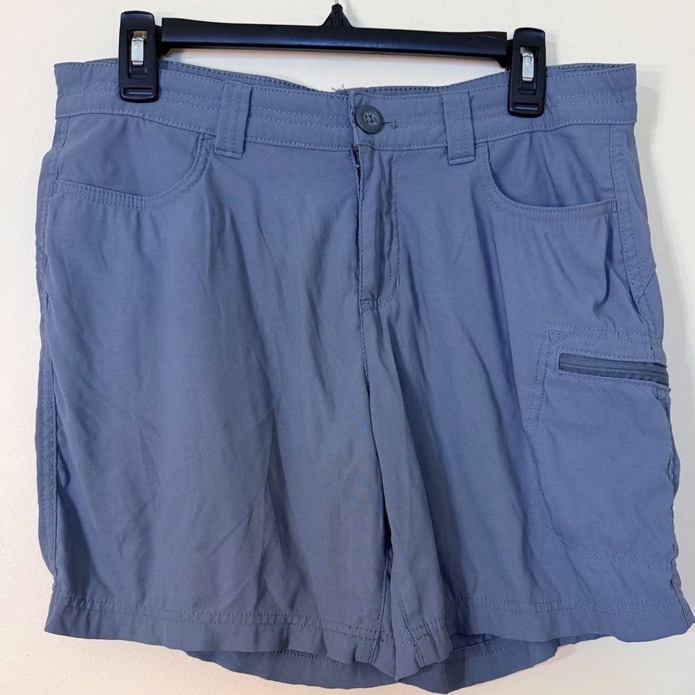 Eddie Bauer Guide Pro Shorts Womens 6 Blue Hiking Cargo Outdoor Stretch